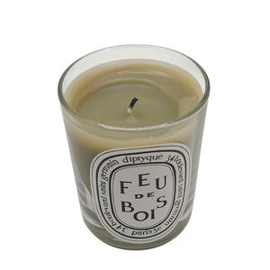 diptyque Feu de Bois Candle in Light Olive/Beige